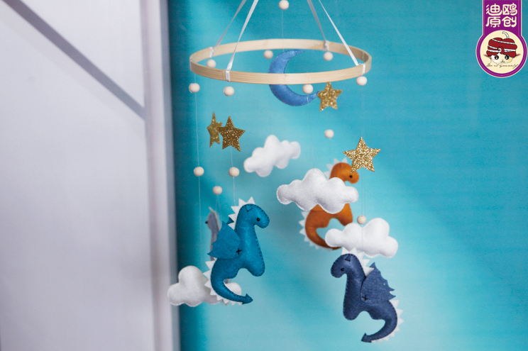 Miễn phí cắt khủng long gió chime giường treo quyến rũ Dior trẻ em dệt vải thủ công tự làm gói vật liệu sáng tạo tự làm đồ chơi cho bé