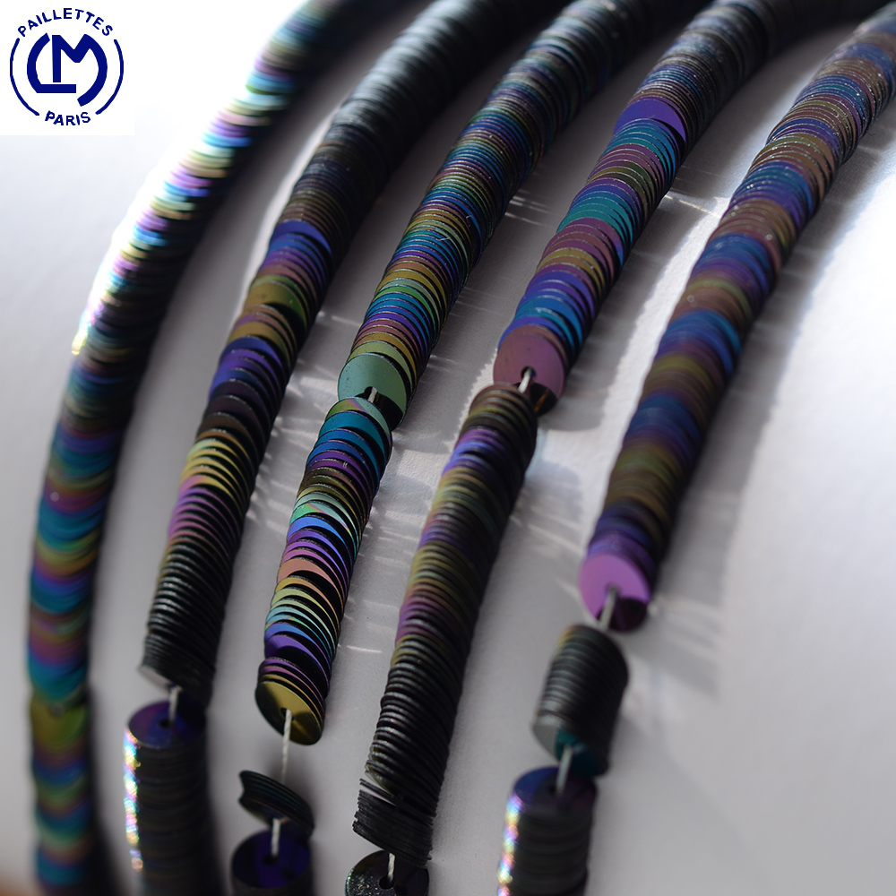 Oriental series imported from France LM colorful black solid color sequins French embroidery bead material clothing accessories