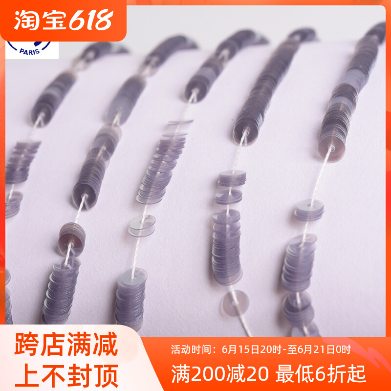 Transparent series French import LM dark purple translucent sequin-style embroidered material nail pearl clothing accessories