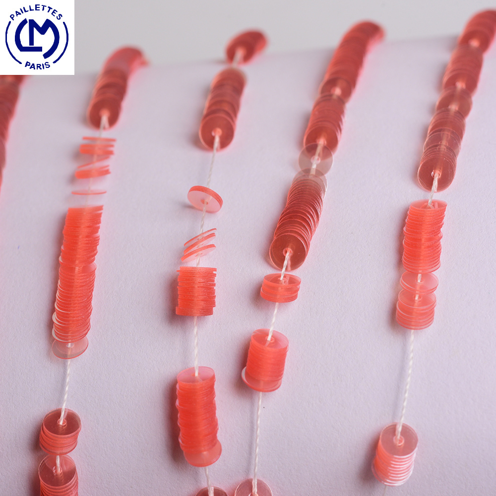 Transparent series France Import LM melon red translucent sequin Fabified embroidered material nail pearl clothing accessories