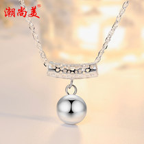 Chao Shangmei Sterling Silver Necklace Womens choker Fashion Silver Chain Pendant Temperament Silver Flower Chain