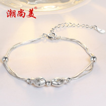 Chaoshangmei sterling silver bracelet fashion silver ornaments pro-mouth fish hand ornaments retro National style personalized handwork lettering