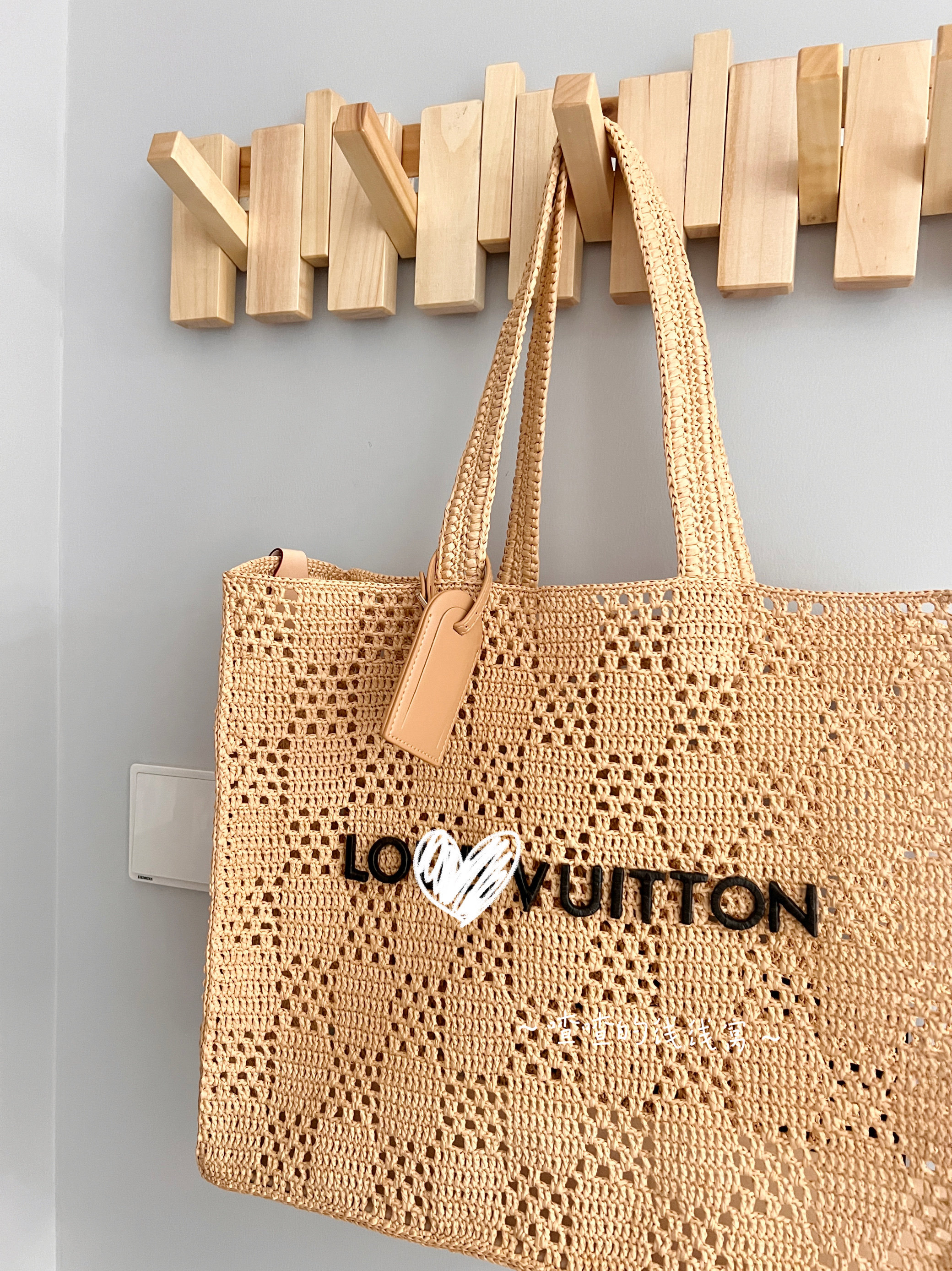 diy编织材料包 l大挎包材料包拉菲玛特棉草编镂空编织托特单肩手提喳喳的线线窝