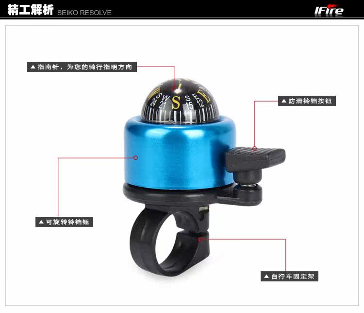 Avertisseur de vélo bell Compass - Ref 1452790 Image 3