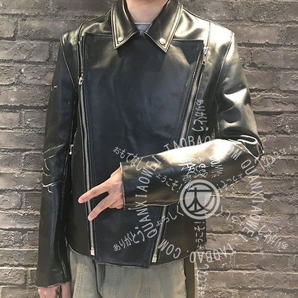 權小威日本代購cdg 川久保玲青山限定做舊手臂logo 夾棉皮衣