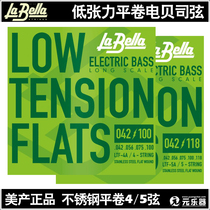 La Bella Low Tension Flats American-made LTF stainless steel low tension flat-wound electric bass strings