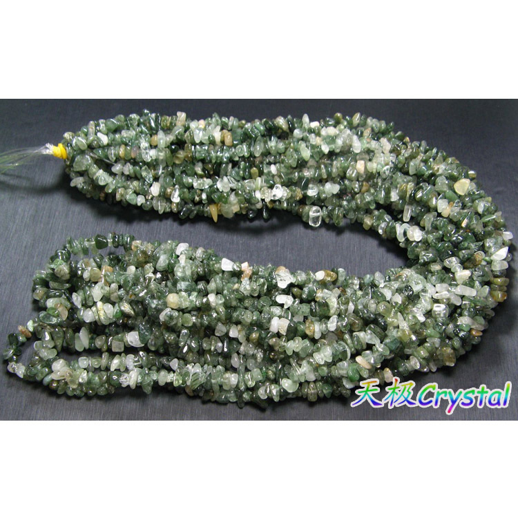 Exquisite Natural Green Hair Crystal Gravel Semi-Finished Product ~ 85cm Long ~ Perforated Crystal Gravel ~ DIY Bracelet Necklace Exquisite Natural Green Hair Crystal Gravel Semi-Finished Product ~ 85cm Long ~ Perforated Crystal Gravel ~ DIY Bracelet Necklace