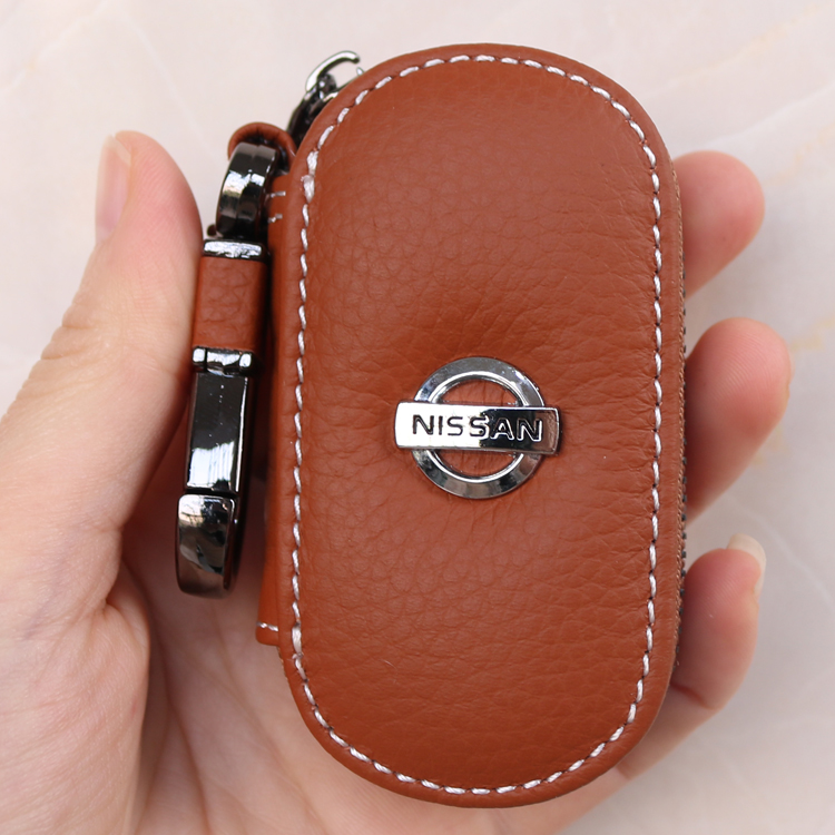 Xuan Yi Nisang chim xanh mới Tian Qi Qi Chun bộ chìa khóa xe bằng da túi chìa khóa xe nam và nữ dây kéo móc khóa ví mini