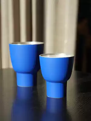 16 open cup handmade ceramic silver creative European small luxury exquisite latte Kabu water cup Coffee cup Wine glass