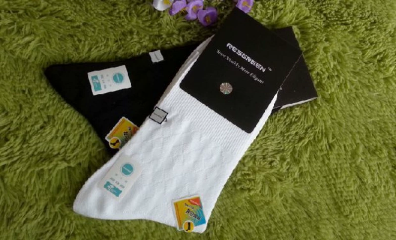 Vần xanh RESGREENsocks khử mùi sợi tre loại bỏ tất hôi chân vớ nam kinh doanh mỏng LE131903 vớ cao cổ