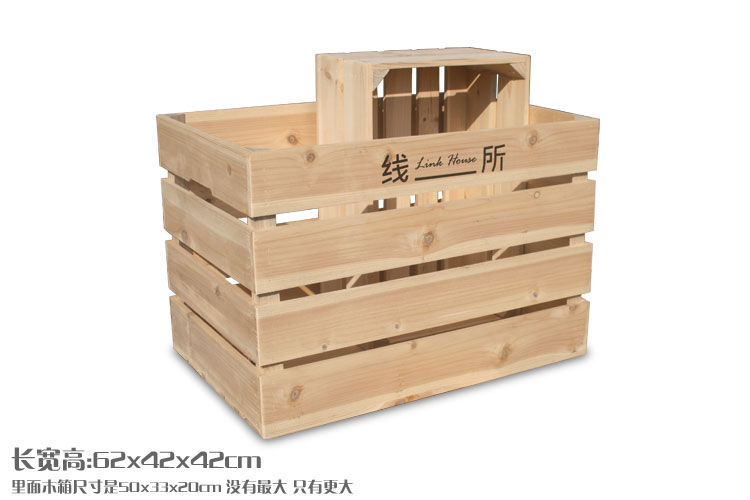 Custom-made large solid wooden box storage vintage storage fruit box wine box display finishing old wooden box decoration 34