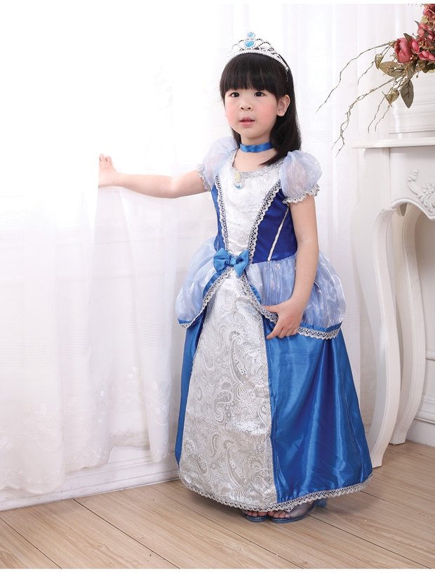 Váy cho trẻ em Váy Tutu Cinderella Snow White Váy cho trẻ em Váy công chúa màu xanh thời trang thiếu nhi