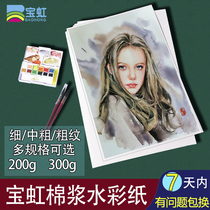 Baoding Baohong Watercolor Paper 300g Cotton Pulp Paper College Grade 4K16K8K32 Fine Medium Coarse Gouache Paper Star Sheet