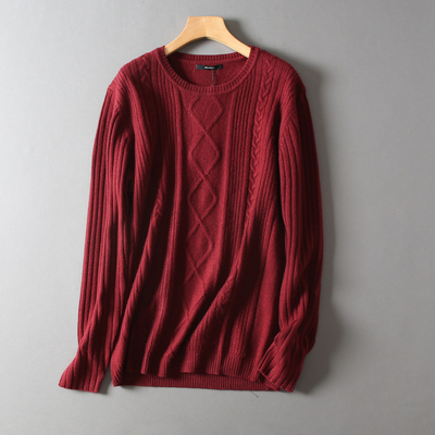 Dòng sê-ri thương hiệu nam mùa đông jacquard cổ tròn thời trang Hàn Quốc áo len cashmere Áo len HTE32030 - Áo len