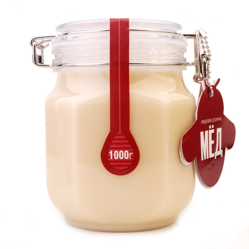 2 jins of Russian original imported nectar bear card buckle linden honey crystalline Hundred Flowers honey nutritional food