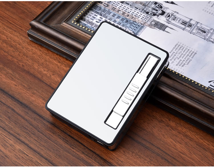 Hộp đựng thuốc lá siêu mỏng Sạc USB tự động bật lửa sáng tạo 10 que tính cách cầm tay nam hút thuốc tự động - Bật lửa bật lửa honest