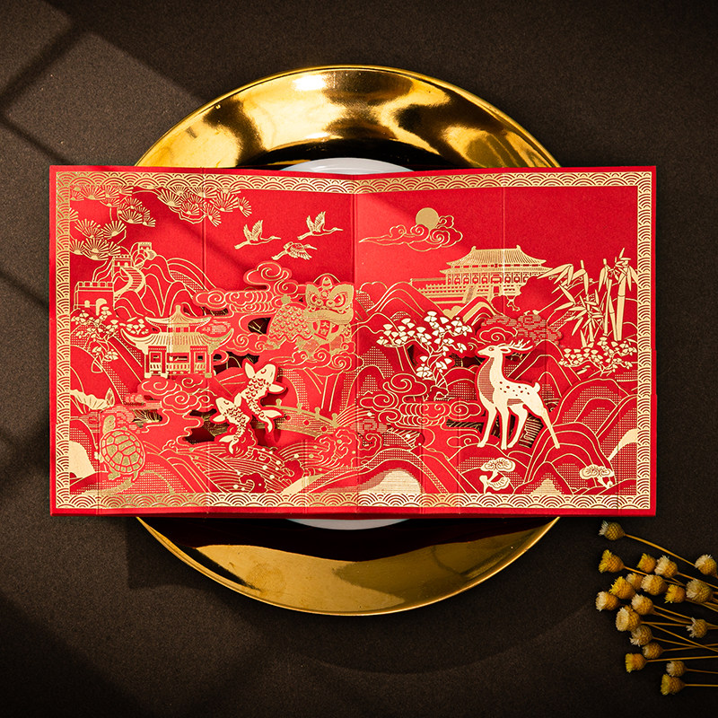 Customized New Year's card business enterprise company holiday high-end gift box card simple creative Chinese style 2022