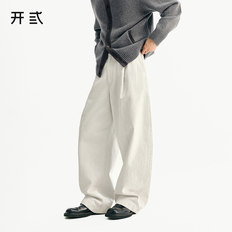 New Autumn and Winter Style 13.75 oz Turkish Imported Full Cotton Washed Straight-Leg Jeans/Loose Casual Straight-Leg