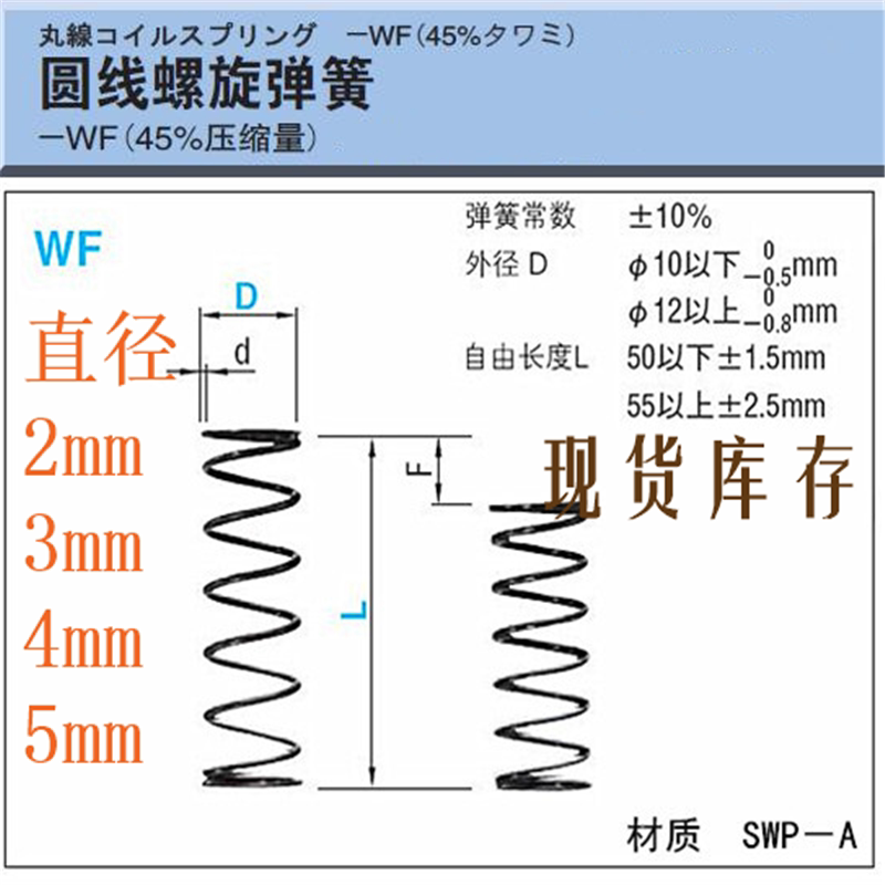 Instead of mithrice round wire coil spring WF2 3 4 5mm MISUMI compression spring SWP-A