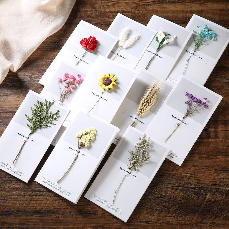 Mother's Day greeting card custom handmade diy dry flower printing staff birthday card 38 Goddess Day blessing small card