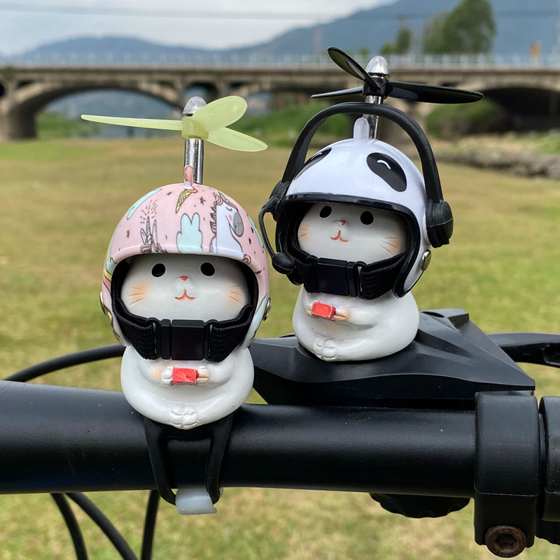 Kitten Helmet Bamboo Dragonfly Little Yellow Duck Car Car Decoration Bicycle Battery Car Motorcycle Decoration Gadgets