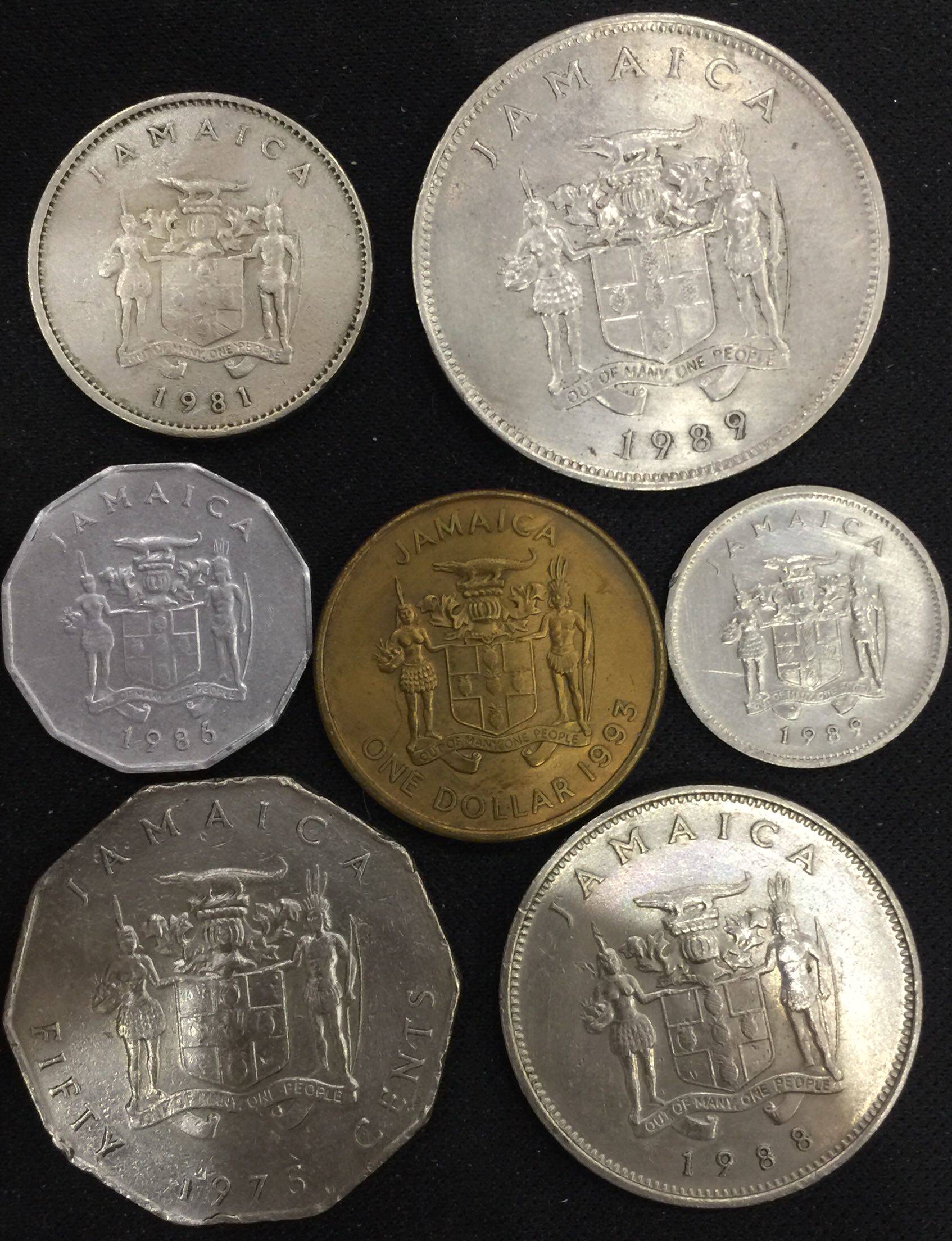 Jamaica's seven sets from 1975 to 1989