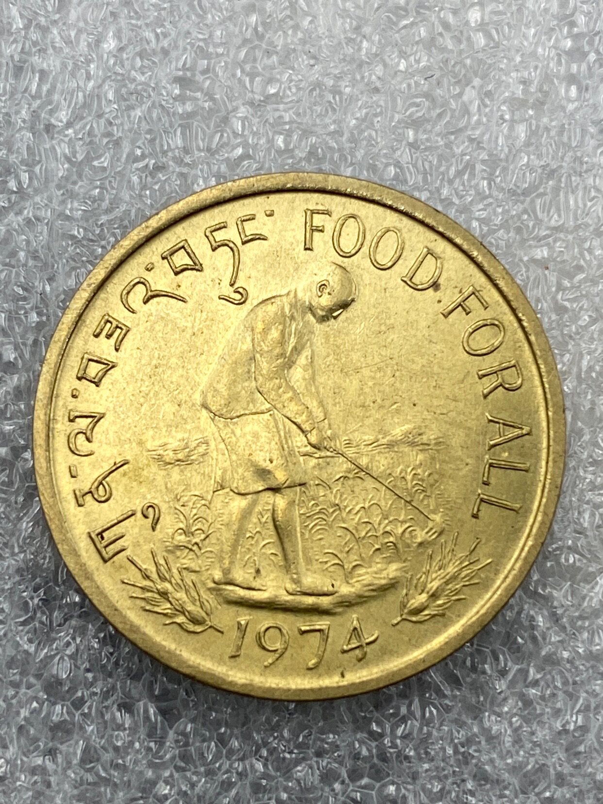 BU - 1974 Bhutan 20 Chetrum fao commemorates copper coin collection of raw light - good coins