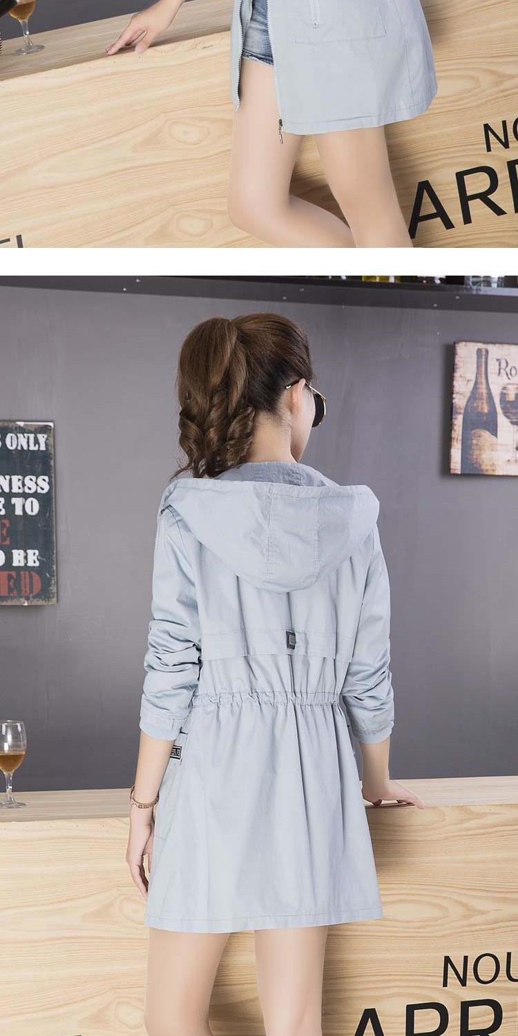 Áo gió dài nữ mùa xuân 2019 mới thon gọn kích thước lớn cho học sinh trùm đầu áo khoác cotton Hàn Quốc áo parka nữ