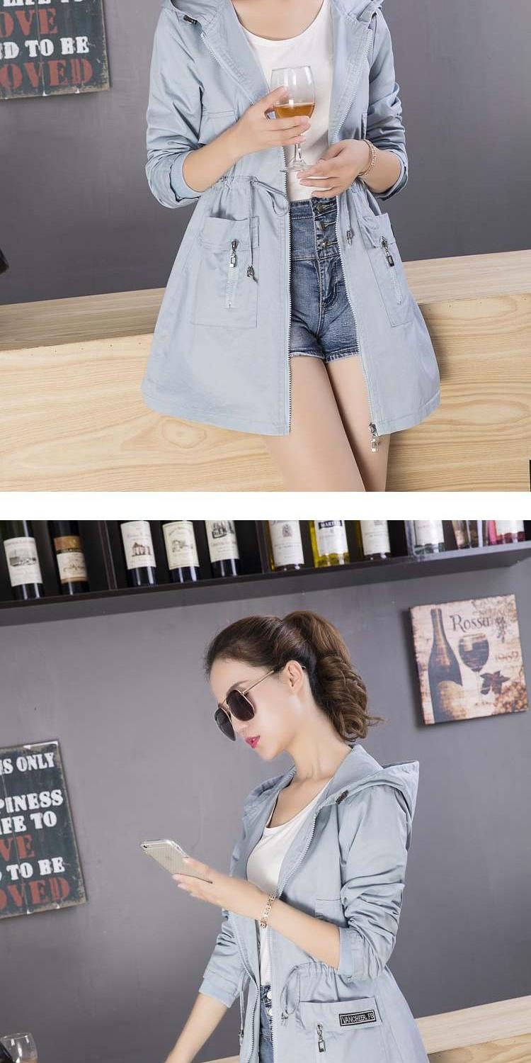 Áo gió dài nữ mùa xuân 2019 mới thon gọn kích thước lớn cho học sinh trùm đầu áo khoác cotton Hàn Quốc áo parka nữ
