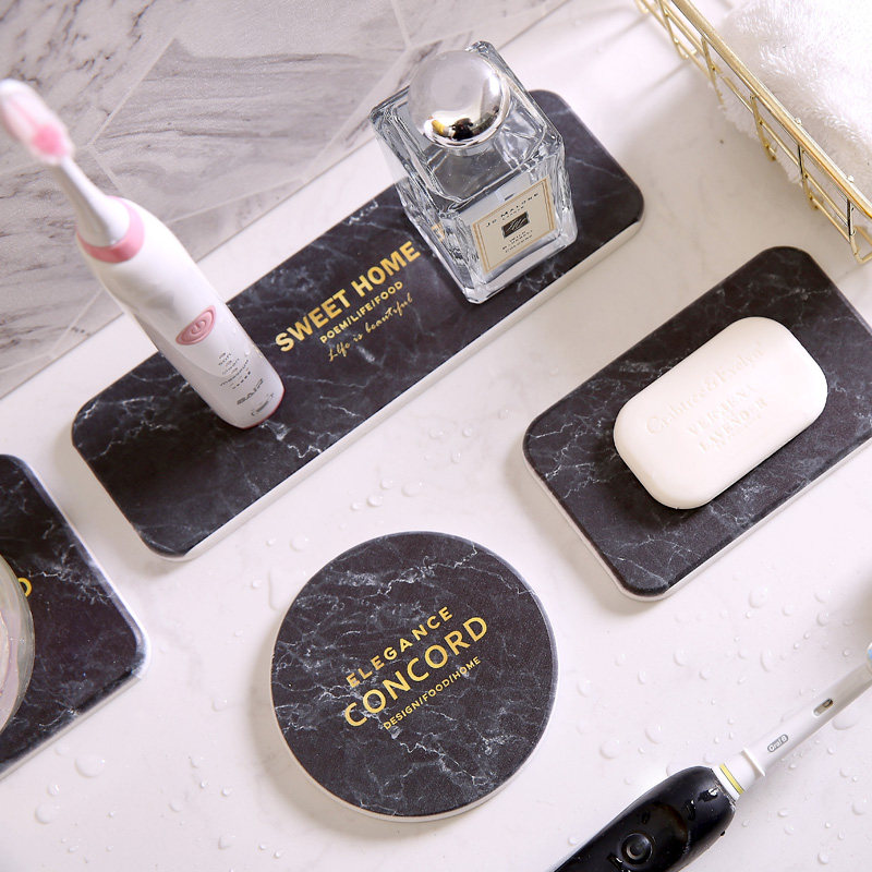 Diatomaceous earth sink absorbent pad Sink coaster Diatomaceous earth waterproof mat Bathroom soap holder soap quick-drying