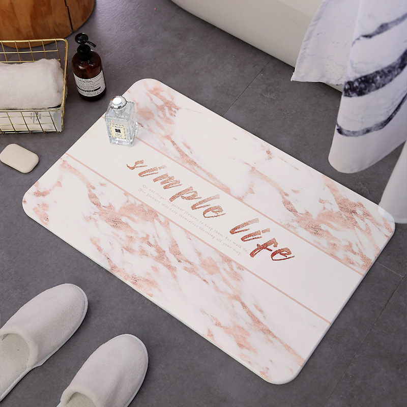 Nordic ins Diatom mud floor mat Household powder room bathroom quick-drying absorbent non-slip mat Natural Diatomaceous earth floor mat