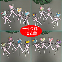 Net Red Cake Decoration Transparent Pentagram Dinosaur Inserts Beach Shells Colorful Butterfly Crystal Inserts
