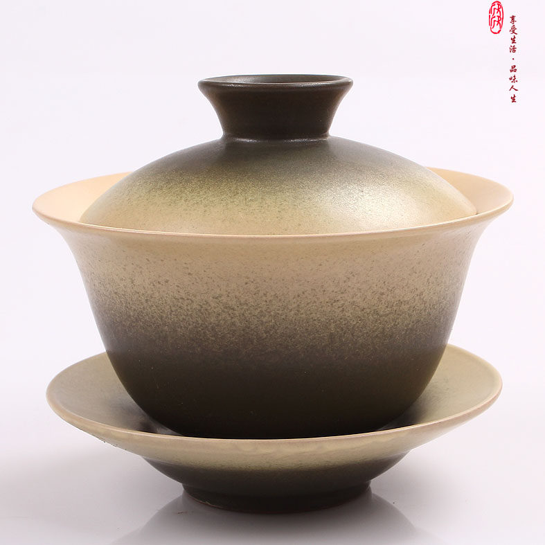 Ceramic Cover Bowl special tea bowl Three-only bowl Kung Fu Tea Accessories Ancient Pottery Bowl Two