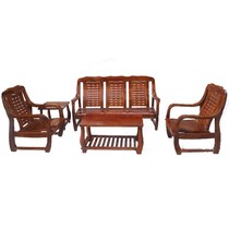  Economical complete neoclassical combination solid wood conference chair log color 123 living room federal five-piece sofa