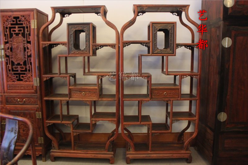 Mahogany cochin rosewood furniture Laos red rosewood red frame blackboard vase Bogu rack Chinese antique Bogu rack