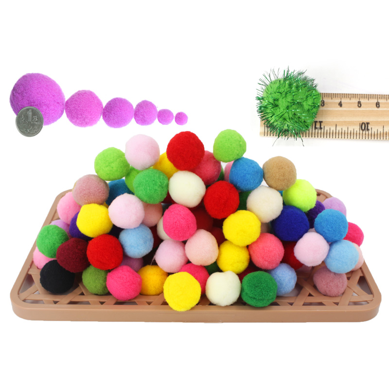Hair ball diy high elastic mixed color plush ball glitter children's kindergarten creative handmade materials