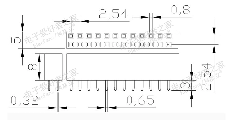 Khoảng cách giữa các chốt đôi/hàng đơn 2,54mm plug-in thẳng uốn cong bằng đồng tròn kết nối điện tử PCB bảng mạch thiết bị đầu cuối mạ vàng