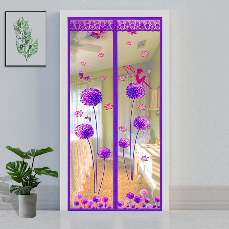 Rural gate screen door mosquito-proof curtain Magnetic screen window screen mesh Self-adhesive household self-installed sand curtain push-pull type