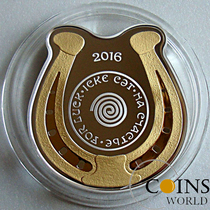 Replenishment ] Kazakhstan 2016 magic symbol series Silver Coin 1 ] horseshoe gold - plated alignment