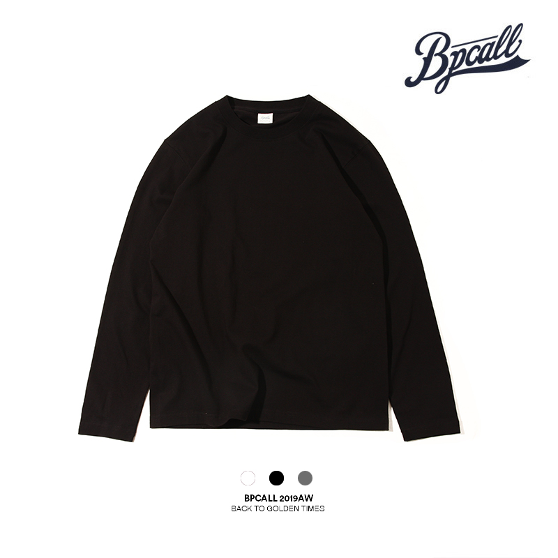 BPCALL 19AW Fall/Winter Japanese Cotton Heavy Thickened Backing Long Sleeve T-Shirt for Men and Women