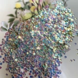 Квадратные трехмерные импортные блестки для ногтей для контуринга