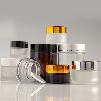Straight round transparent lotion, facial cream, massage cream bottle