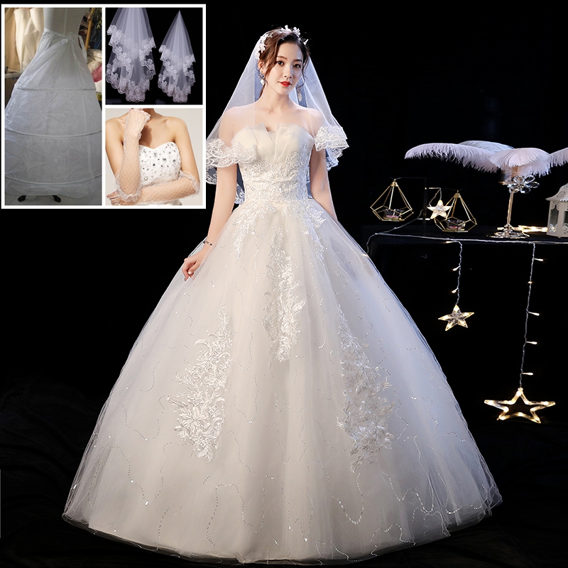 Tube top wedding dress 2024 new temperament bride simplicity Mori super immortal dreamy adult gift small, simple and thin Tube top wedding dress 2024 new temperament bride simplicity Mori super immortal dreamy adult gift small, simple and thin