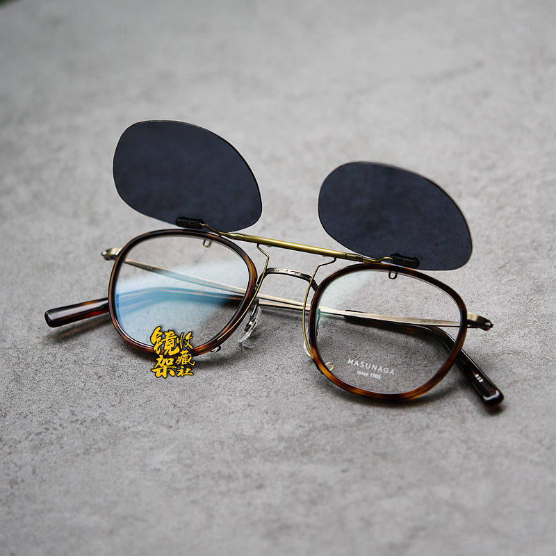 CAESAR FLIP Japan custom polarized glasses clip-on sunglasses hang-on Gold glasses yellows plus