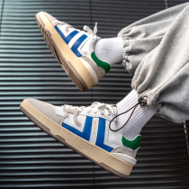 2021 Spring autumn new thick bottom mens board shoes Han version Trend casual 100 lap breathable retro genuine leather male tide shoes