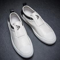 Summer Air Vents Mens Shoes Board Shoes Head Layer Bull Leather Men 100 Hitch Sets Foot Genuine Leather Shoes European Station Casual Shoes Submen