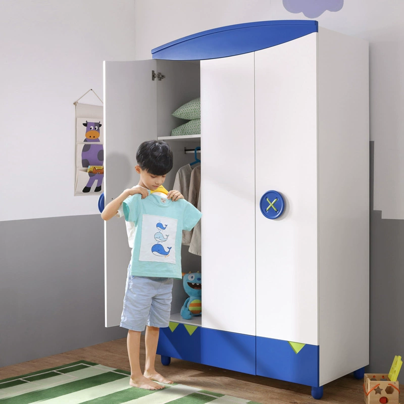 Lins Wood Phòng trẻ em Cậu bé Tủ quần áo cửa đôi Phim hoạt hình Tiết kiệm Đơn giản Đơn giản Tủ quần áo Nội thất hiện đại DR1D - Buồng