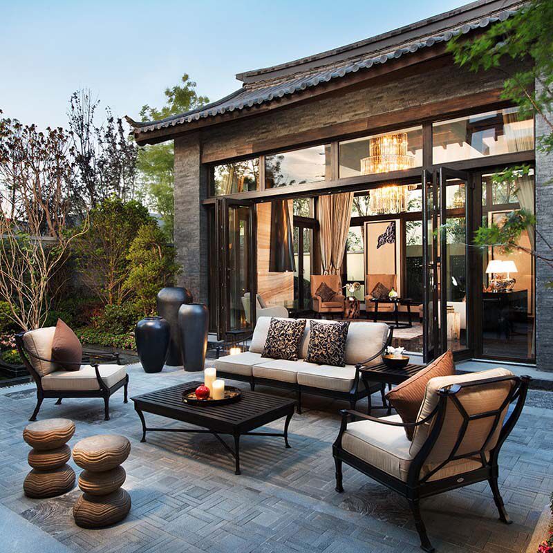 American Outdoor Sofa Table And Chairs Combined Garden Patio Waterproof Balcony Outdoor Iron Art Villa Open-air Casual Brief