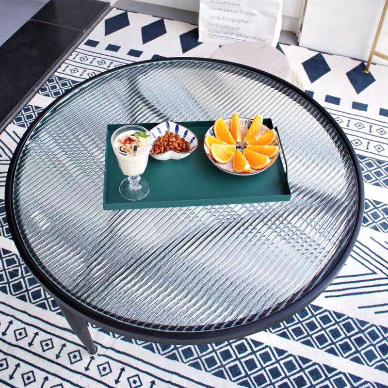 Light luxury Changhong tempered glass transparent minimalist ins style home living room creative modern net red small tea table balcony