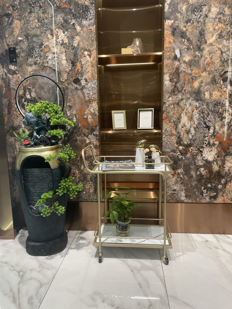 Nordic trolley restaurant Sauce conveyor driver push hotel golden three-story collection cake car